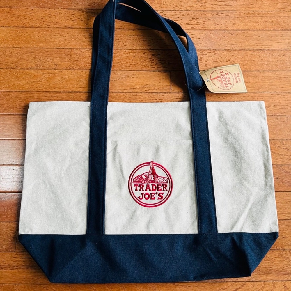 TRADER JOE'S LARGE CANVAS TOTE BAG